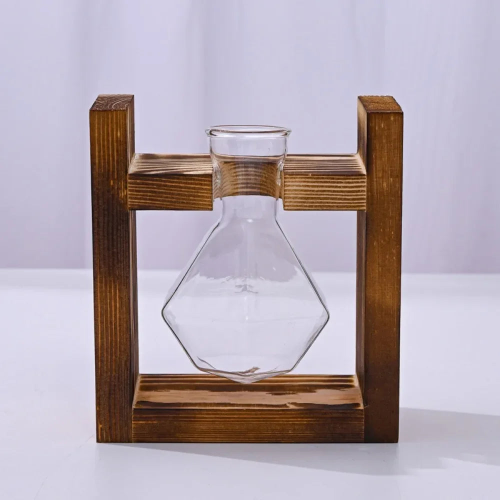 Vasen mit Holz Gestell