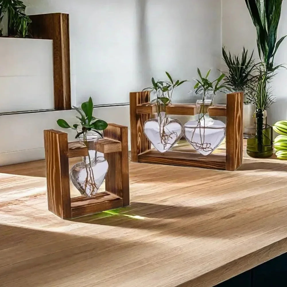 Vasen mit Holz Gestell