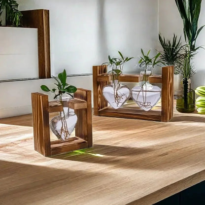 Vasen mit Holz Gestell